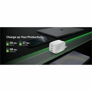 Belkin BoostCharge Pro 3-Port GaN Wall Charger 100W - 100 W - White