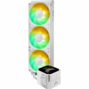 TUF Gaming LC III 360 ARGB LCD all-in-one liquid CPU cooler with pre-installed triple fans designed for high airflow & sta