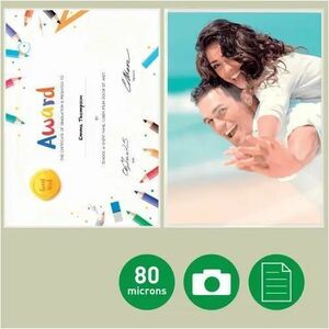 Leitz iLAM Laminating Pouch - Sheet Size Supported: A4 - Laminating Pouch/Sheet Size: 303 mm Width x 80 µm Thickness - Glo