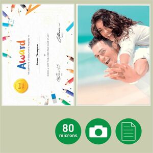 Leitz iLAM Laminating Pouch - Sheet Size Supported: A3 - Laminating Pouch/Sheet Size: 426 mm Width x 80 µm Thickness - Glo