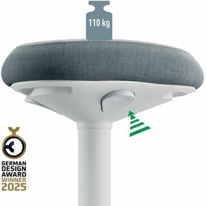 Leitz Ergo - Dual Density Foam (DDF) Seat - Rounded Base - Grey - Fabric