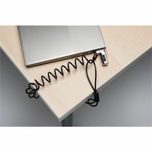 ACCO Slim Cable Lock For Notebook - 1.80 m Cable - Resettable - 4-wheel - Combination Lock - Carbon Steel - For Notebook -