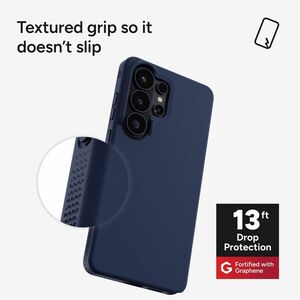 ZAGG Milan Snap Case for Samsung Galaxy S26 Ultra Smartphone - Textured Edges - Navy - 1 / Pack - Drop Resistant, Anti-sli