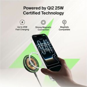 Belkin 25W Compact Wireless Magnetic Charging Stand for Smartphones - Magsafe and Qi2 Compatible - Black - For iPhone, Mag