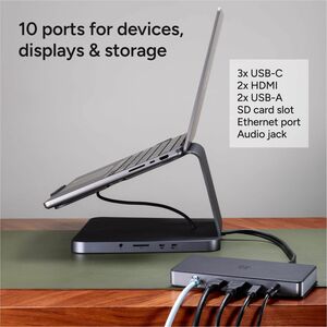 ZAGG Pro Dock USB Type C Docking Station for Notebook, Tablet, Display Screen, Workstation - Charging Capability - Memory 