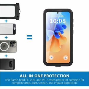 Strike Waterproof Case for Samsung Galaxy A56 (Black) - For Samsung Galaxy A56 Smartphone - Black, Clear - Water Proof, Dr