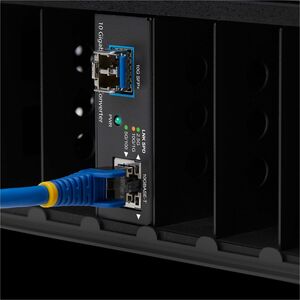 StarTech.com 10GbE Multi-Gigabit Open SFP+ Fiber Media Converter, 10G/5G/2.5G/1G/100M, Copper to 10GBASE-X SFP+, 16K Jumbo