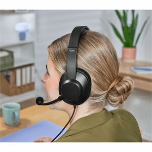 Trust Ayda Max Wired Over-the-ear, Over-the-head, On-ear Stereo Headset - Black - Binaural - Circumaural - 20 Hz to 20 kHz