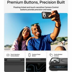 Belkin SheerForce Grip Series Case for iPhone 17 Pro - For Apple iPhone 17 Pro Smartphone - Anti-slip textured - Black - T