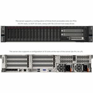 Lenovo ThinkSystem SR655 V3 7D9ESBFD00 2U Rack Server - 1 x AMD EPYC 9355 3,55 GHz - 384 GB RAM - Serial ATA, NVMe Steueru