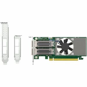 QNAP QXG-100G2SF-BCM 100Gigabit Ethernet Card for NAS Storage Device - QSFP28 - Plug-in Card - PCI Express 4.0 x16 - Low-p