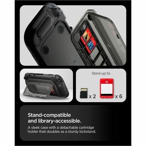Spigen Case for Nintendo Gaming Console - Black - Thermoplastic Polyurethane (TPU), Polycarbonate (PC)