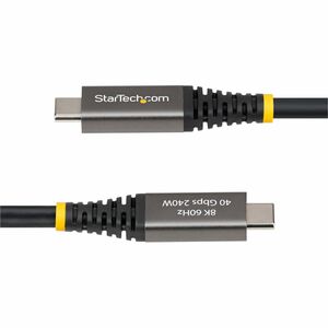 StarTech.com 6ft (1.8m) Active USB4 Cable, 40Gbps, 240W, 8K 60Hz/4K 240Hz DP2.1, Thunderbolt 4 Compatible USB-C Cable, Bla