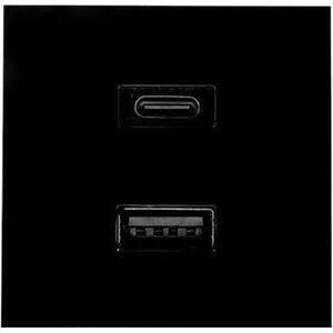 Shelly USB-A + USB-C töltő, kiegészítő modul az asztali tartóhoz, fekete