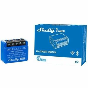 Shelly 1PM Mini Gen3, Wi-Fi + Bluetooth okosrelé, áramfogyasztás-méréssel