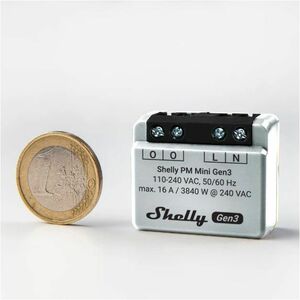 Shelly PM Mini Gen3, WiFi + Bluetooth modul, fogyasztásméréssel