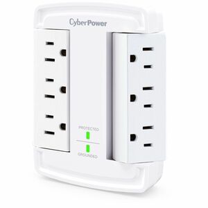 CyberPower CSB6WS Essential 6 - Outlet Surge Protector with 1800 J Surge Suppression - Clamping Voltage 800V, NEMA 5-15P, 