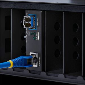 StarTech.com Transceiver/Media Converter - TAA Compliant - 1 Port(s) - 1 x Network (RJ-45) - Optical Fiber, Twisted Pair -