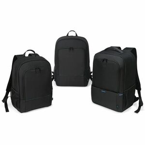 Dicota TWO Tasche (Rucksack) für 38,1 cm (15 Zoll) bis 43,9 cm (17,3 Zoll) Notebook - Schwarz - 300D rPET Polyester Körper