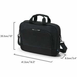 Dicota TWO Tasche für 35,6 cm (14 Zoll) bis 40,6 cm (16 Zoll) Notebook - Schwarz - 300D rPET Polyester Körper - wasserabwe