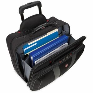 SwissGear Granada Pro 602684 Carrying Case (Roller) for 17" Notebook - Black - Polyester Body - Telescoping Handle, Trolle
