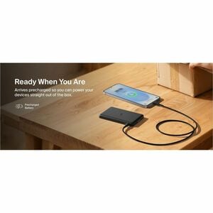 Belkin BoostCharge Stromspeicher - Weiß - für Ohrhörer, iPhone, Smartphone, Qi-fähiges Gerät, USB Typ C Gerät, Kabellose O