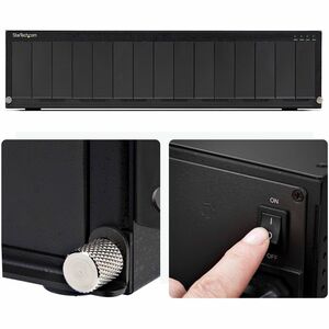 StarTech.com 15 Slot Media Converter Chassis - Black - TAA Compliant - 1 x Power Supply Installed - 2.4U - Rack-mountable