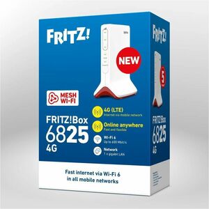 AVM FRITZ!Box 6825 Wi-Fi 6 IEEE 802.11g/n/ax Cellular Modem/Wireless Router - 4G - LTE 850, LTE 900, LTE 800, LTE 700 - LT
