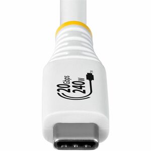 2m (6ft) USB4 Cable 20Gbps USB-IF Certified USB-C Cable 240W PD EPR 4K 120Hz DP 2.1 TPE Jacket White USB-C Cord