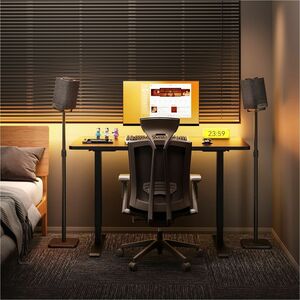 SOPORTE DE SUELO GIRATORIO INCLINABLE PARA ALTAVOCES NEGRO