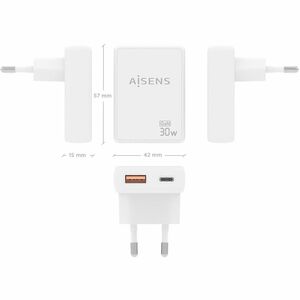 CARGADOR GAN ULTRA DELGADO 30W USB-C PD3.0 QC4.0 USB-A QC3.0