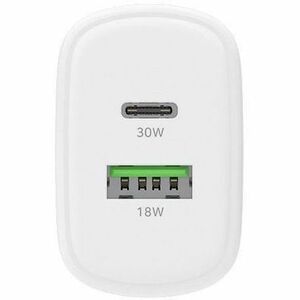 CARGADOR GAN 30W USB-C PD3.0 QC4.0 USB-A QC3.0 BLANCO