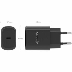 CARGADOR GAN 30W USB-C PD3.0 NEGRO