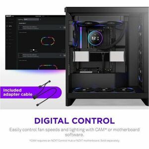 NZXT RF-U28PN-B1 Cooling Fan - PC, Motherboard, Radiator, Heatsink - 140 mm Maximum Fan Diameter - 2 x Fan(s) - 197.08m³/h