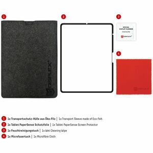 Displex PaperSense 3H PVC Displayschutz für Apple - Transparent, Black Edge (Schwarz) - für 33 cm (13 Zoll) LCD iPad Pro, 