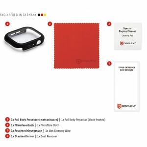 Displex 10H Glas, Polycarbonat Displayschutz für Apple - 1 - für OLED Apple Watch - Wasserdicht, Schmutzabweisend, Kratzfe