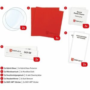 Displex 9H Hybridglas Displayschutz für Samsung - Transparent - 2 / Pack - für Super AMOLED Smartwatch - Bruchsicher, Vers