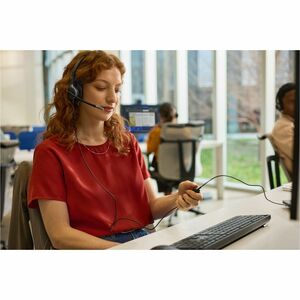 Poly Mission 600 625 Wired Over-the-head, On-ear Stereo Headset - Black - Microsoft Teams Certification - Binaural - Supra