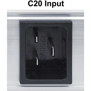 19" 1U PDU 8-way EU, C13 Outlets, Rear C20 Input, Anti-Shedding, Power Distribution Unit, 2m power cord (removeable), outp