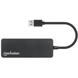 Manhattan USB-A 4-Port Hub, 4x USB-A Ports, 5 Gbps (USB 3.2 Gen1 aka USB 3.0), USB powered (no external power supply requi