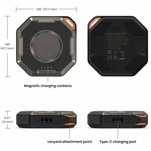 Kospet TANK T4C Smart Watch - Round Case Shape - Black Body Color - Stainless Steel, Zinc Alloy Case Material - Silicone B