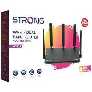 Strong Router WiFi 7, BE3600Mbps Dual-Band, 1 Porta × 2,5 Gbps WAN, 3 Porte LanGigabit , 5*Antenne esterne 3dBi, Compatibi