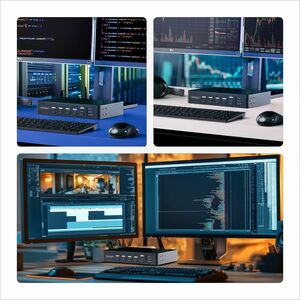 StarTech.com 4-Port DisplayPort KVM Switch mit Mouse Roaming, Multi-View und Picture-in-Picture, 4K 60Hz, USB 3.0 (5Gbps) 
