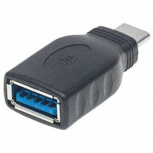 Manhattan Data Transfer Adapter - 1 - 1x 8-pin USB Type-A - female - 1 x 24-pin USB Type-C - male - Nickel Connector - Black