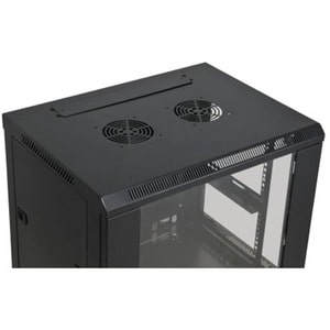 Network Cabinet, Wall Mount (Standard), 15U, 600mm Deep, Black, Assembled, Max 60kg, Metal & Glass Door, Back Panel, Remov