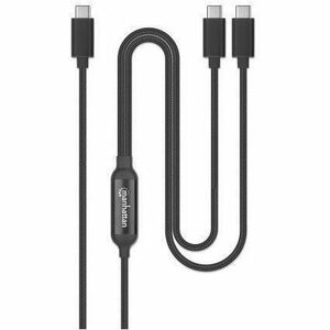 Dual USB-C to USB-C Charging Cable, 100W, 2m, Male to Two Males, Smart Power Splitter Cable, Charges Two Devices from One 