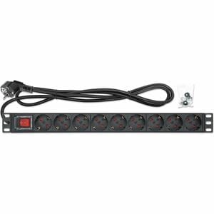 Intellinet PDU - CEE 7/7 (SCHUKO) - 9 x Schuko - 16 A - 230 V AC Input - Overload Protection, Double Pole - 1U - 2 m Cord 