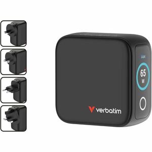 Verbatim Mini 65 W AC Adapter - Universal Adapter - 2 USB Type-C - For Notebook, Smartphone, Tablet PC - Australia, Europe