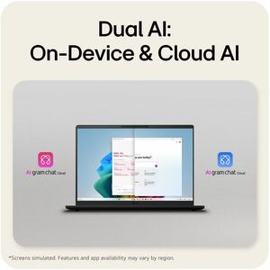 LG gram 16U55U-G.AU75A3 40.6 cm (16") Copilot+ PC Notebook - WUXGA - 60 Hz - AMD Ryzen AI 7 445 - 16 GB - 512 GB SSD - Eng