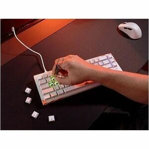 CHERRY XTRFY K5 PRO TMR Gaming Keyboard - Compact - Cable Connectivity - USB Type A Interface - RGB LED - Transparent Whit